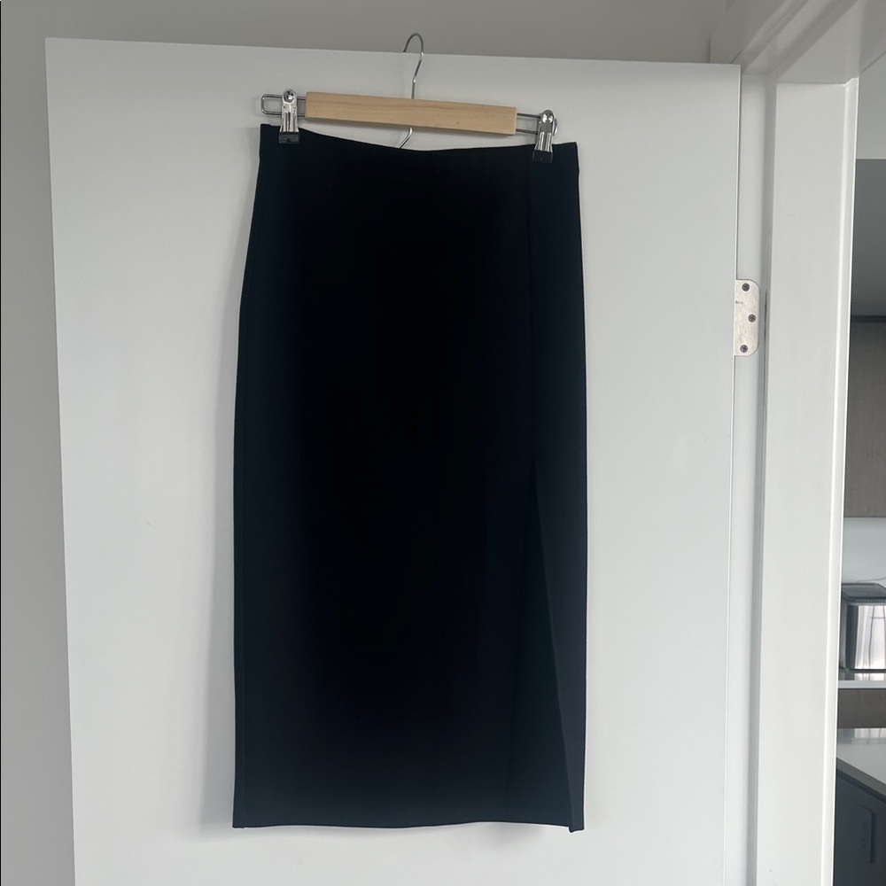 Babaton Black Women's midi slit  Skirt